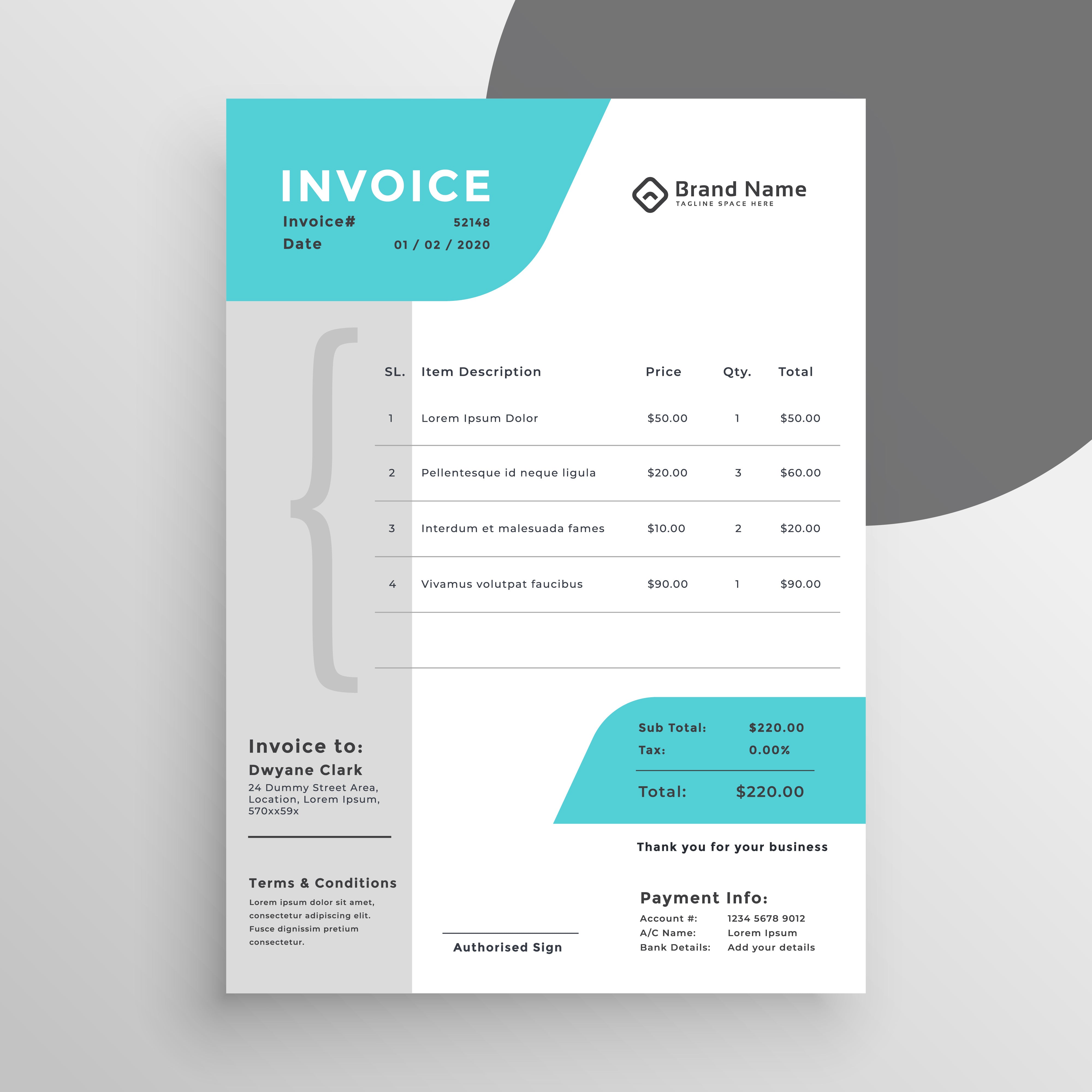 Creative Modern Invoice MG Template V4