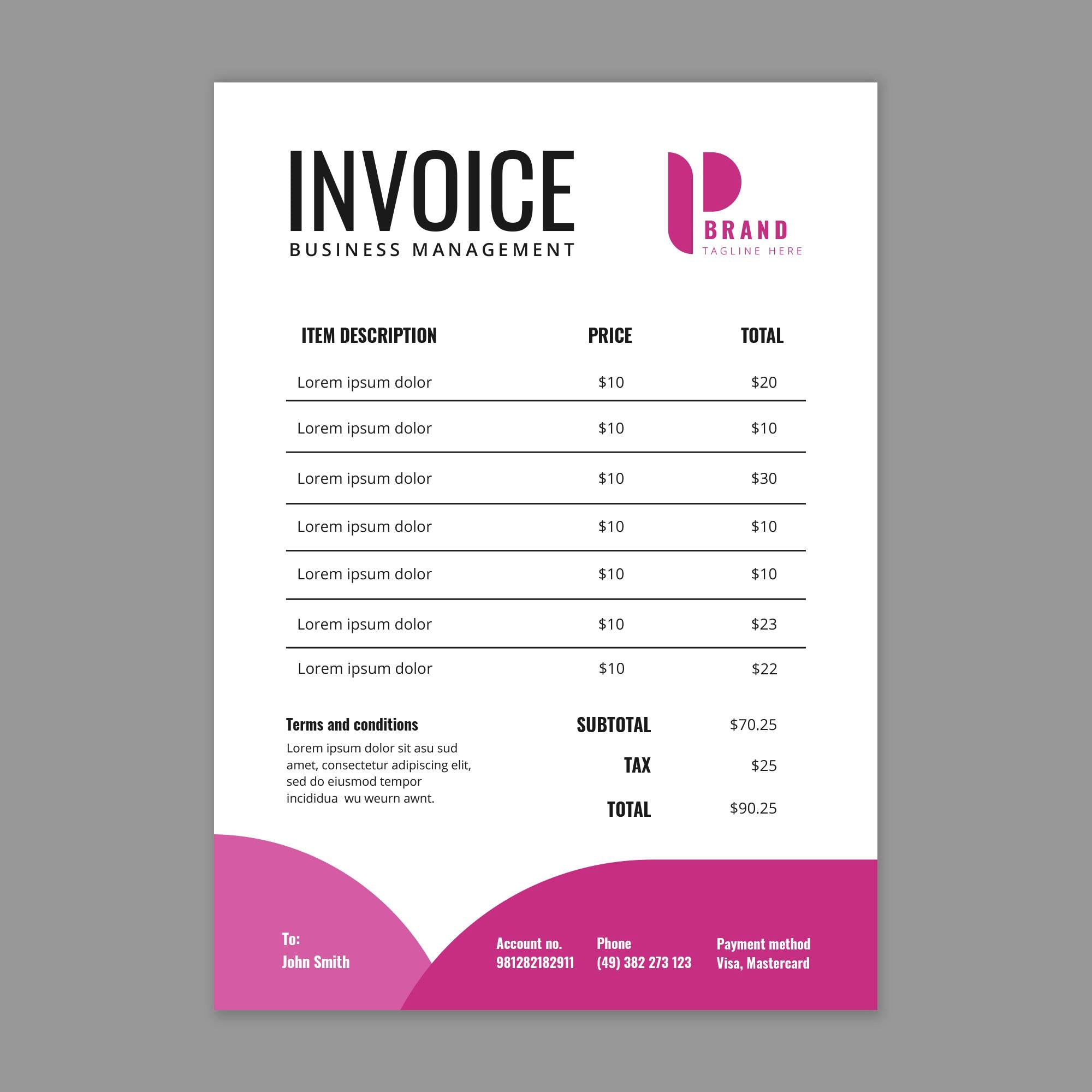 General Business Invoice MG Template V12