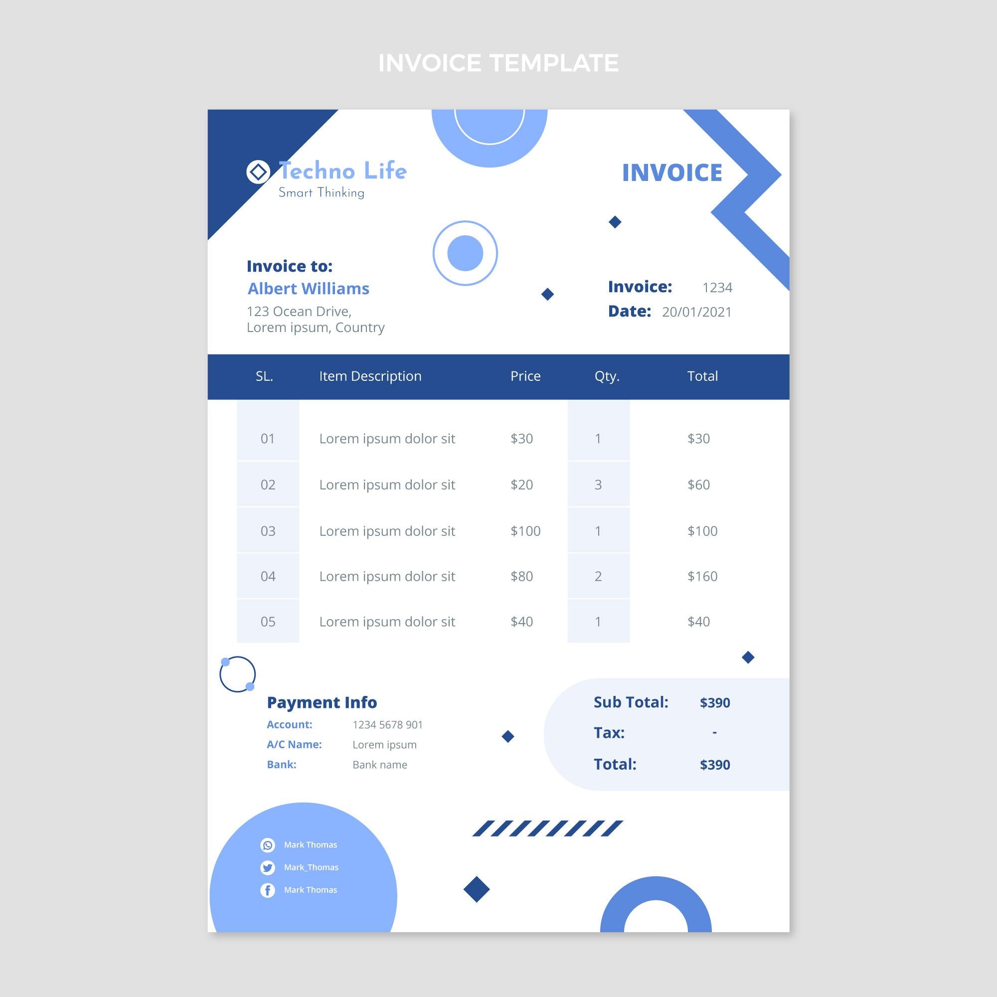Funky Tech Invoice MG Template V10