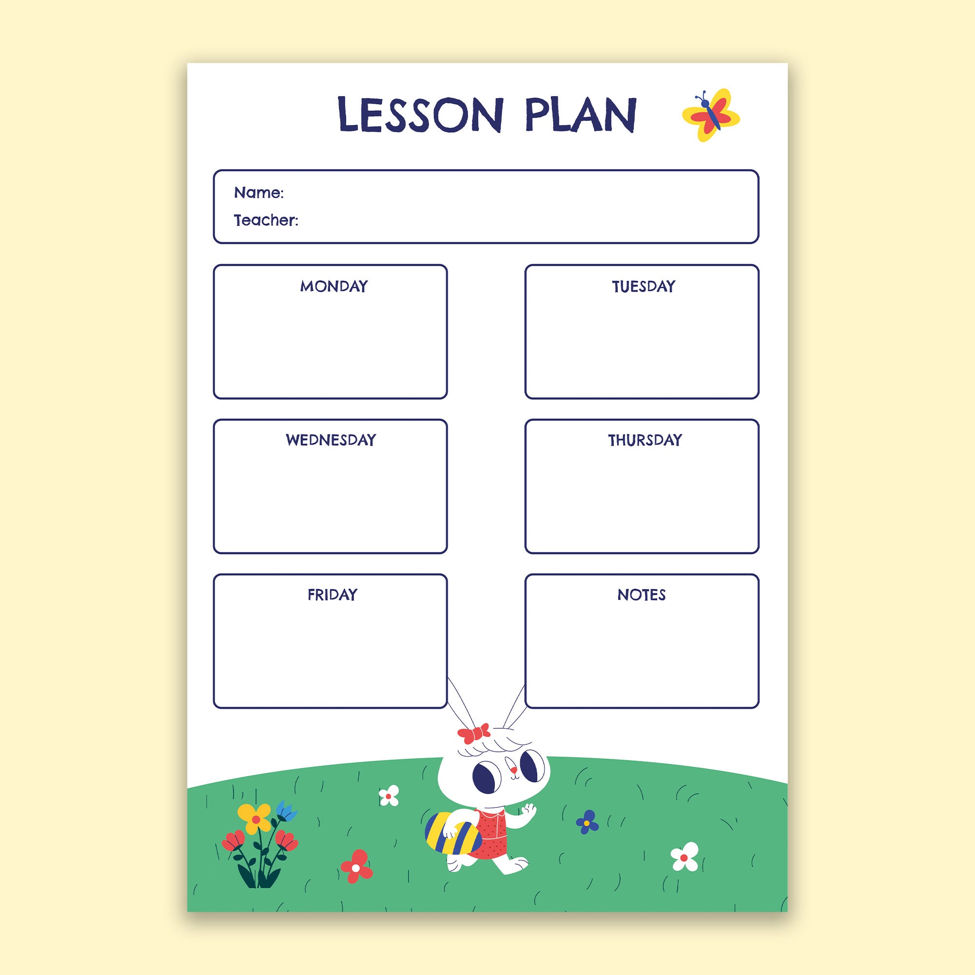 Cute Bunny-Themed Preschool Lesson Plan