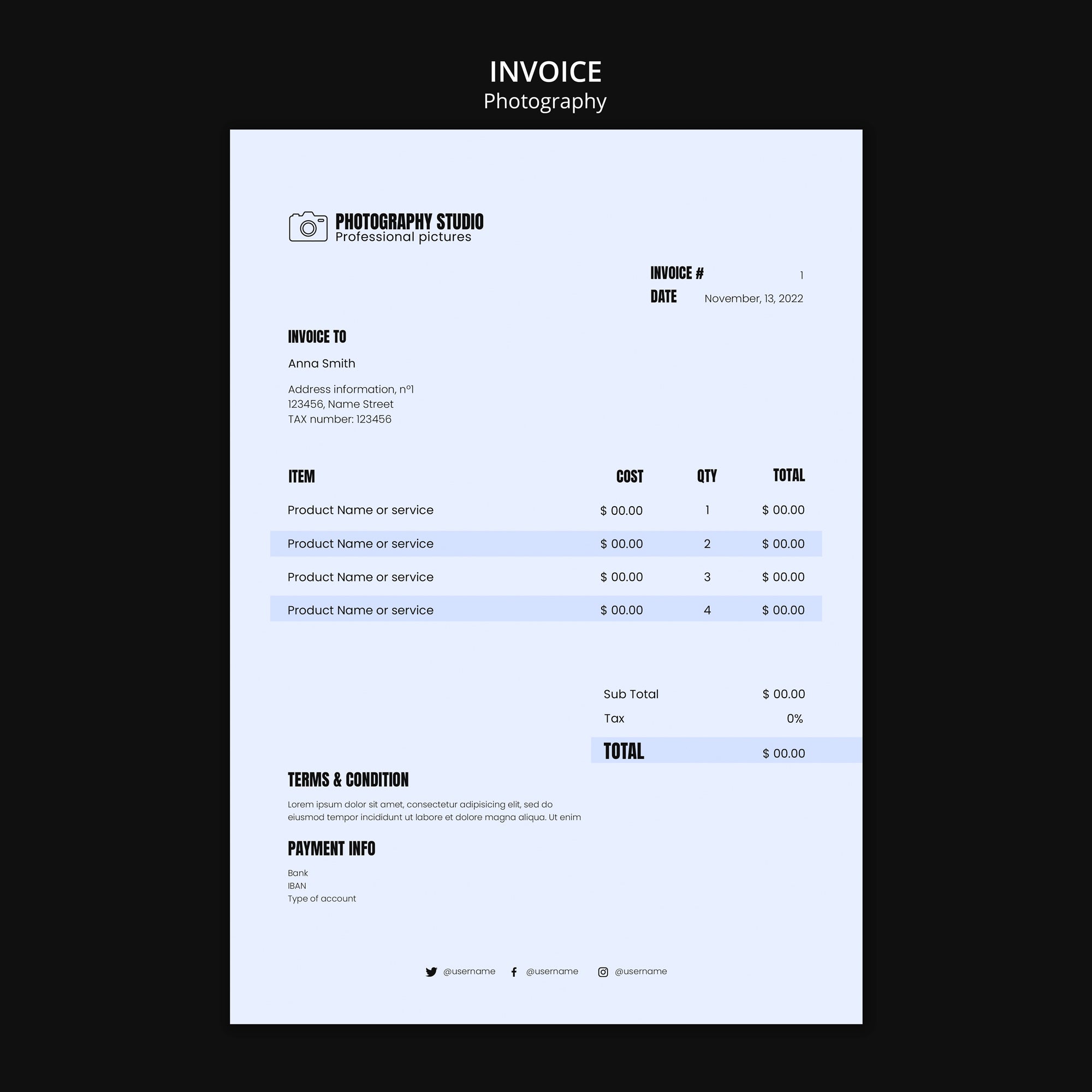Elegant Photography Invoice MG Template V8