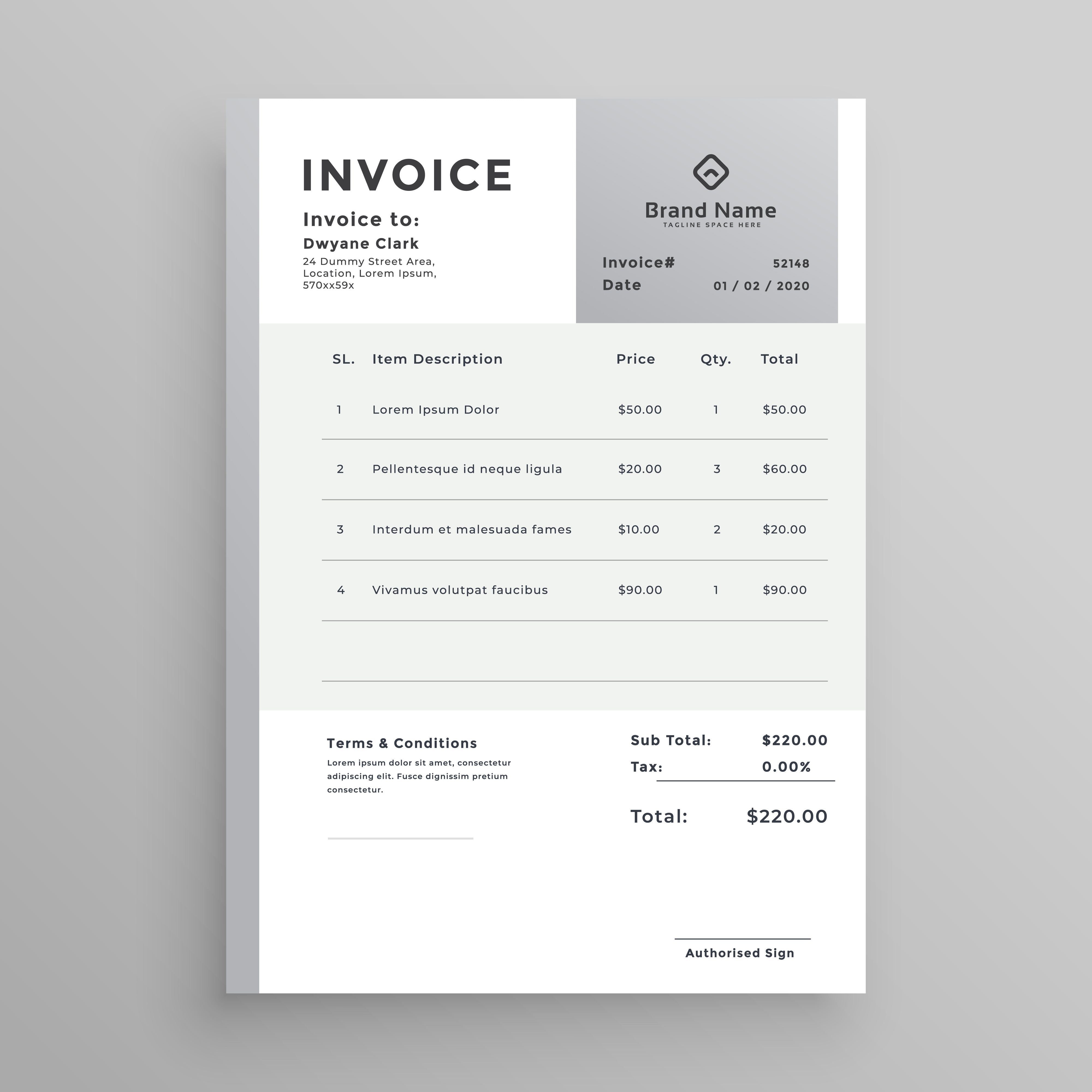 Gray Professional Invoice MG Template V16