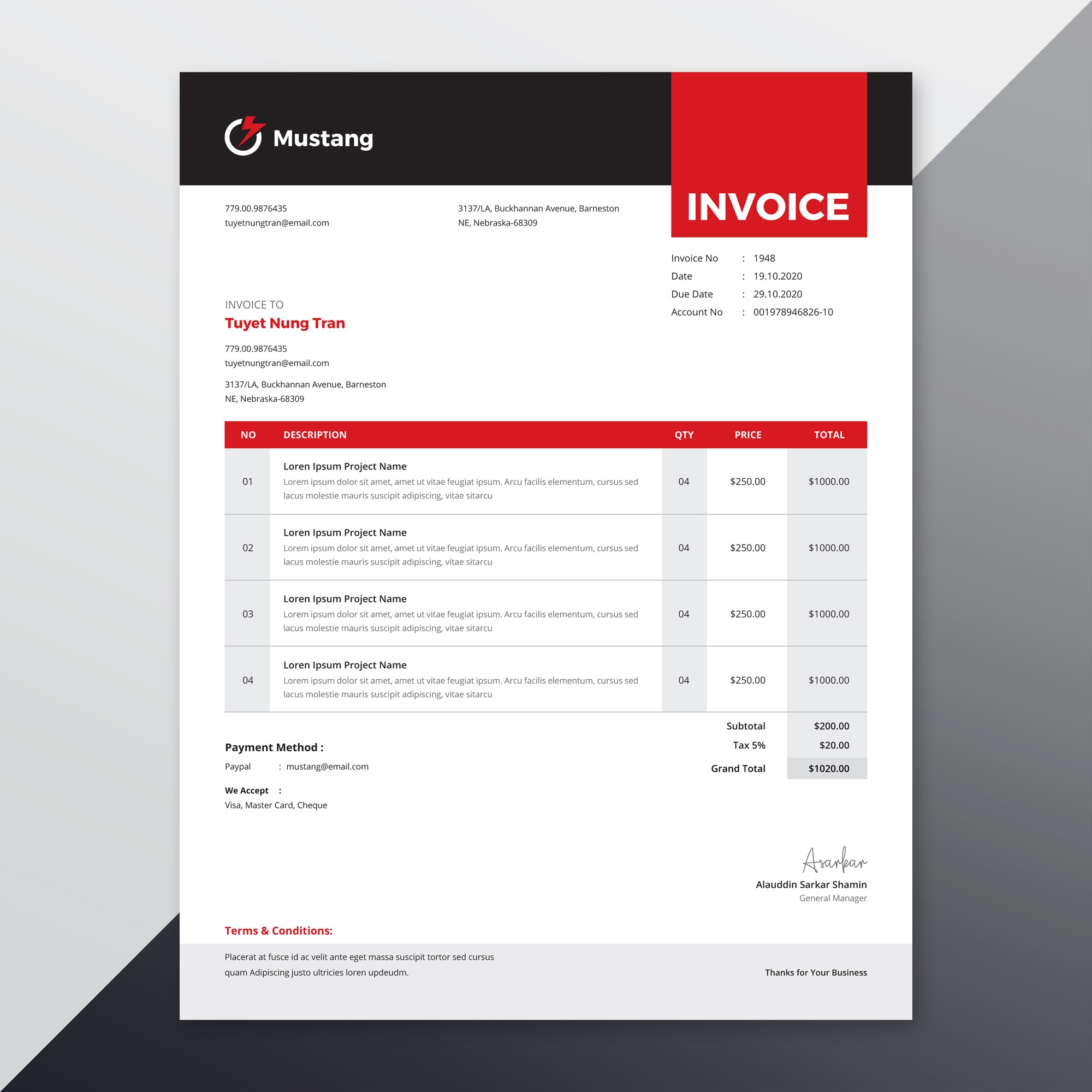 Excel Invoice Template FREE Excel Invoice Template V1.0 With Customer