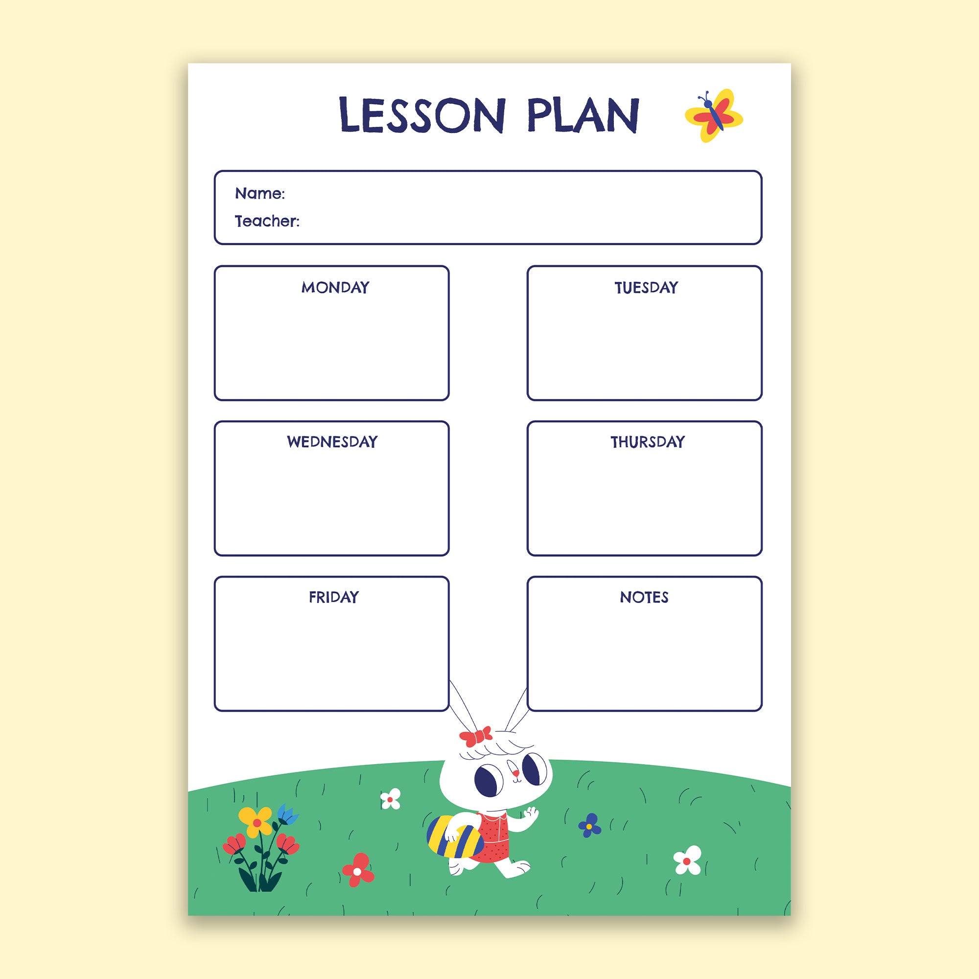 Cute Bunny-Themed Preschool Lesson Plan