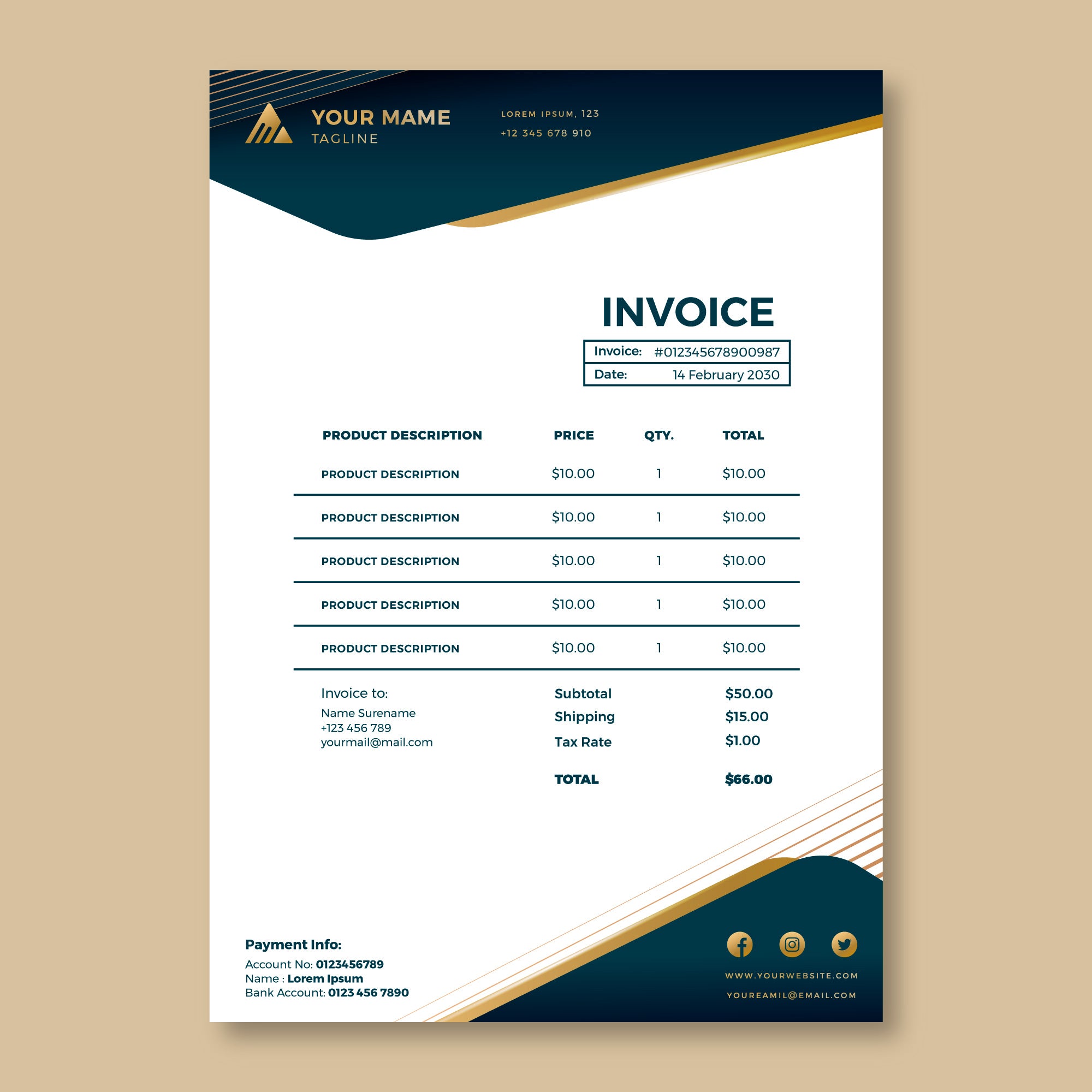 Gradient Luxury Law Firm Invoice MG Template V14