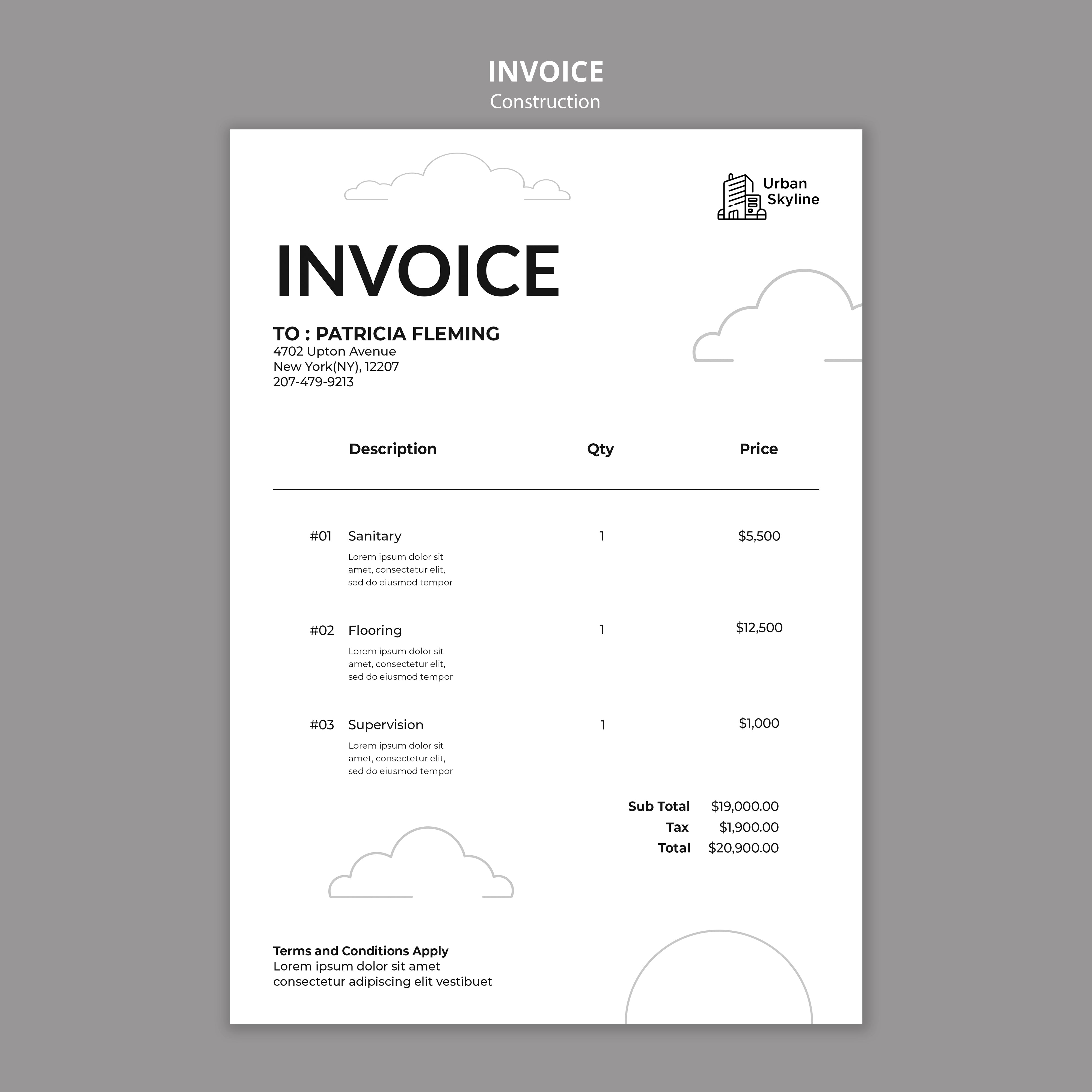 Construction Project Invoice MG Template V3